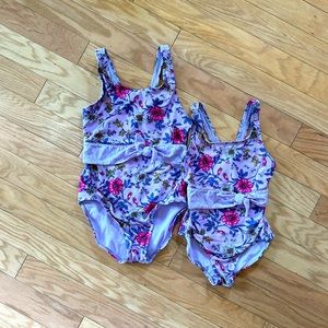 Big sis little sis matching swim suits sizes 10 & 6 one piece